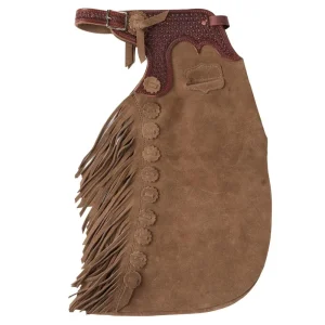 Arrow M Saddlery Tooled Basket Stamp Yoke Saddle Brown 6-7T Youth Chaps