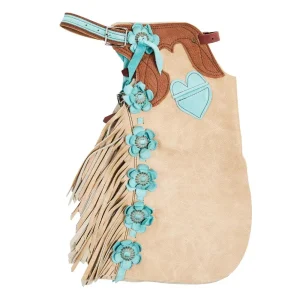 Arrow M Saddlery Vanilla Saddle Turquoise Flower 2-3T Youth Chap