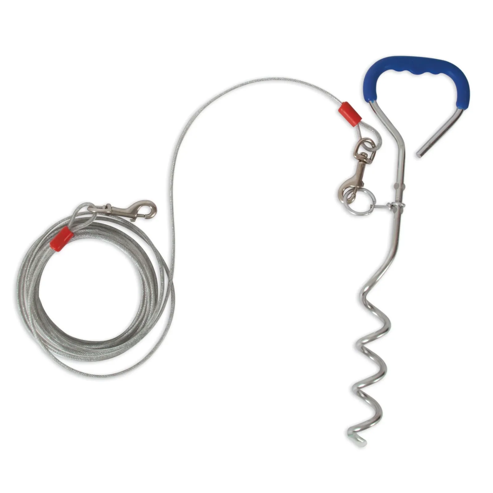 Aspen Pet Blue Easyturn 18-inch Dog Tie-Out Containment System - Image 2