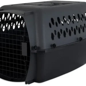 Aspen Pet Fashion Pet Porter Kennel Dark Gray and Black