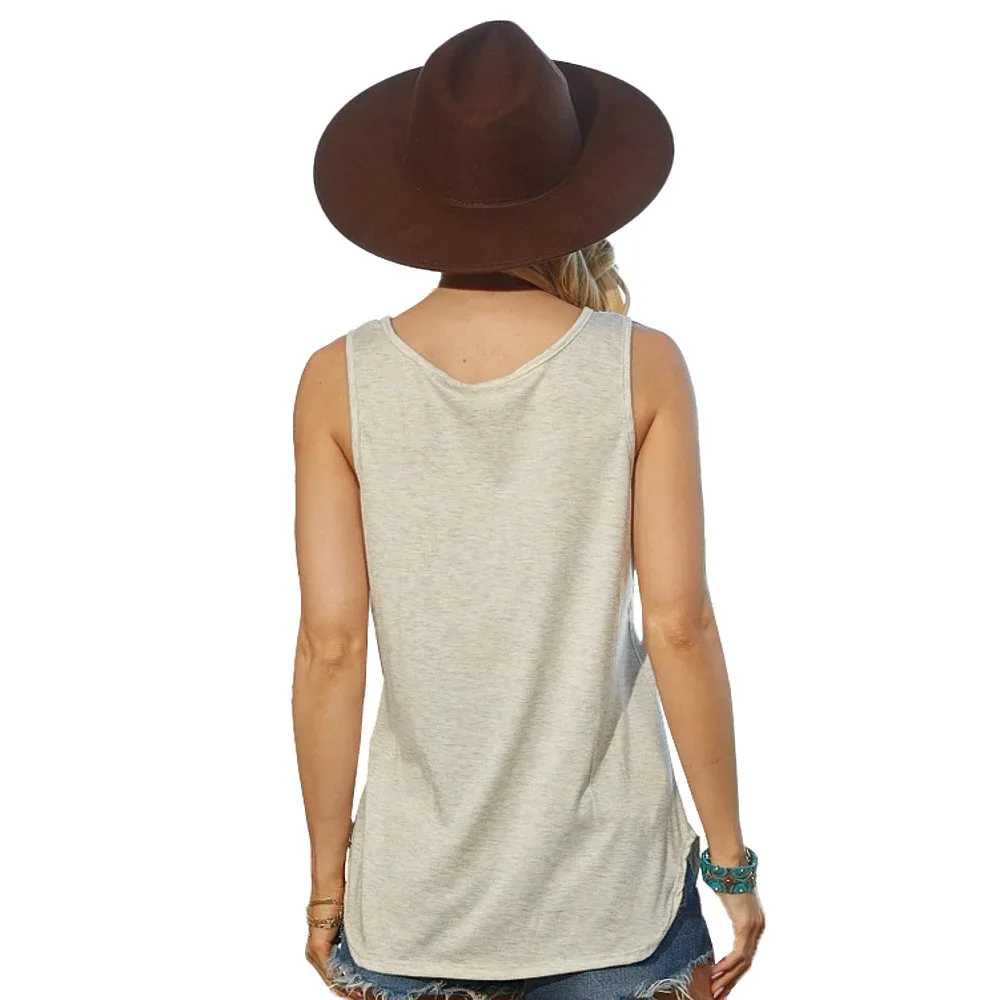 Avery Women's Oatmeal Cowboy Tank - Image 2