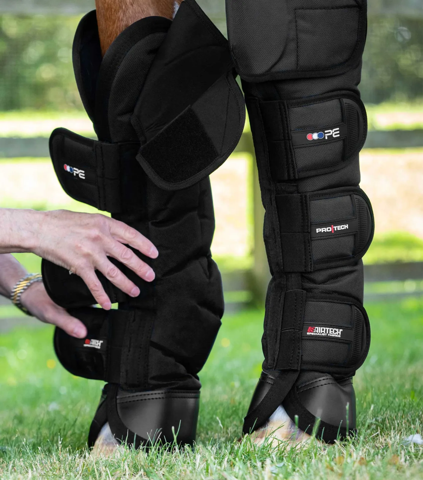 Ballistic Knee Pro-Tech Horse Travel Boots Black - Image 2