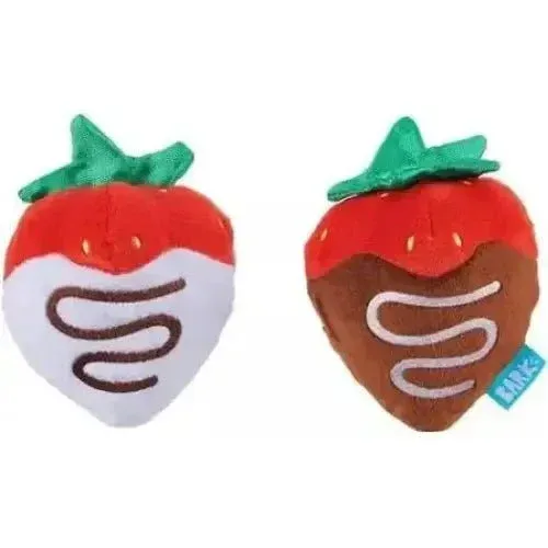 BARK Plush Strawberry Dog Toy for Fun Playtime