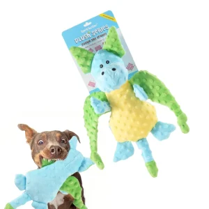 Barkbutler Pookie The Dragon Plush Toy for Dogs | For Medium Chewers (Blue)