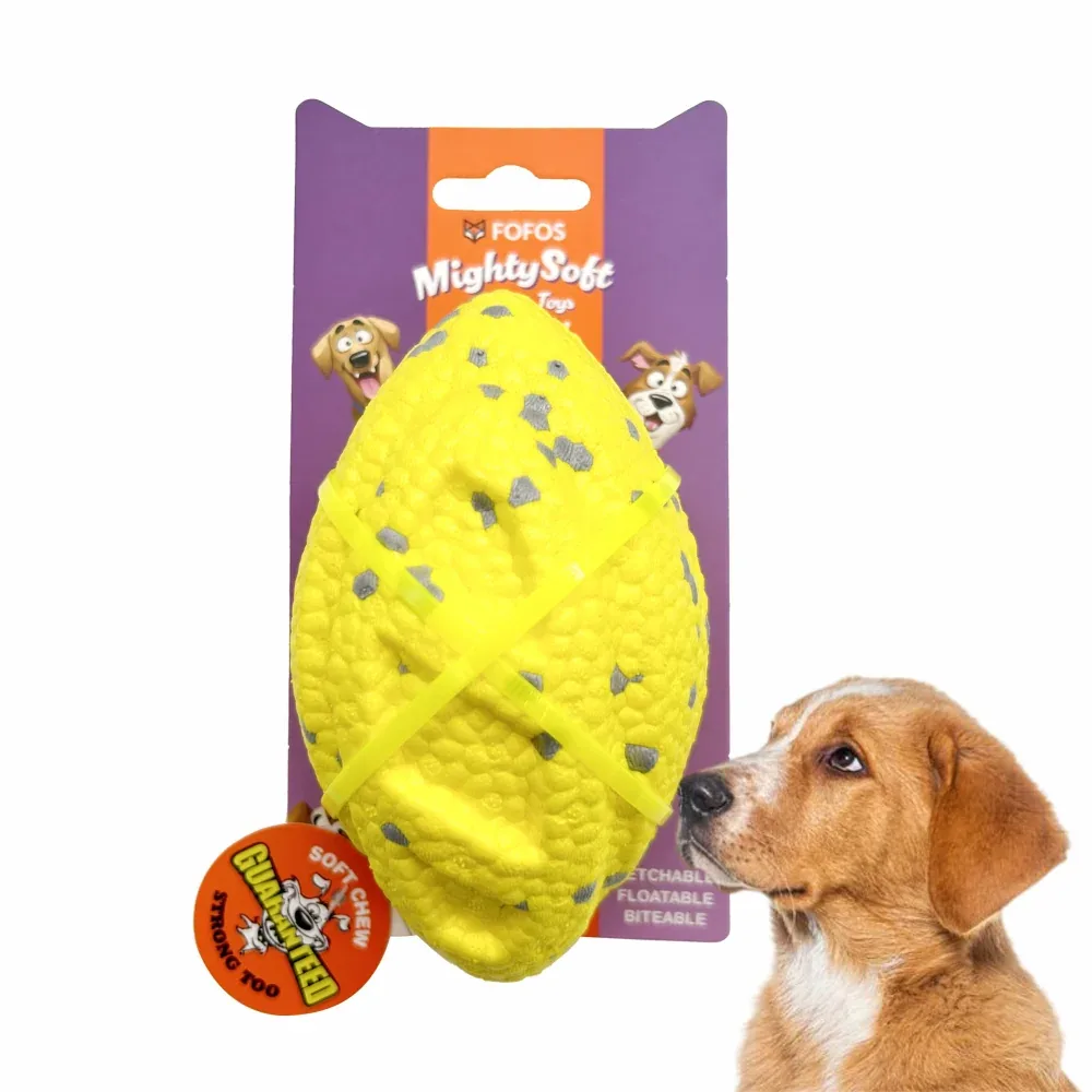 Barkbutler x Fofos ETPU Rugby Ball Fetch Toy for Dogs (Yellow)