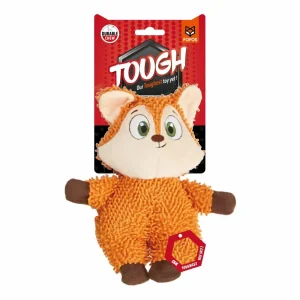 Barkbutler x Fofos Fox Tough Squeaky Toy for Dogs | For Medium Chewers (Orange)