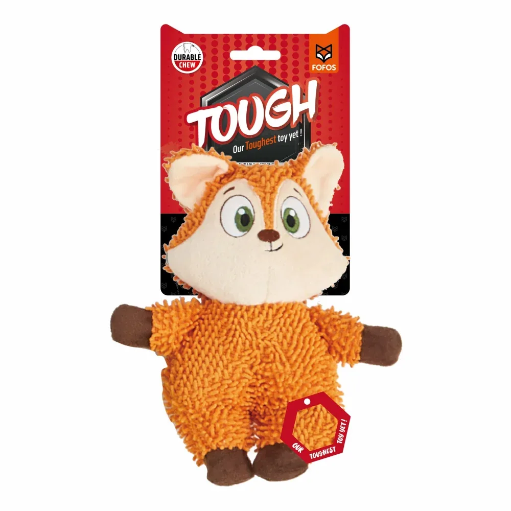 Barkbutler x Fofos Fox Tough Squeaky Toy for Dogs | For Medium Chewers (Orange)