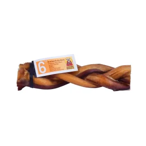 Barking Buddha Braided Dog Bully Sticks - 6 Inch