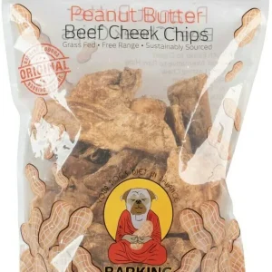 Barking Buddha Peanut Butter Beef Cheek Chips Natural Dog Chews - 1 lb - 6 Count