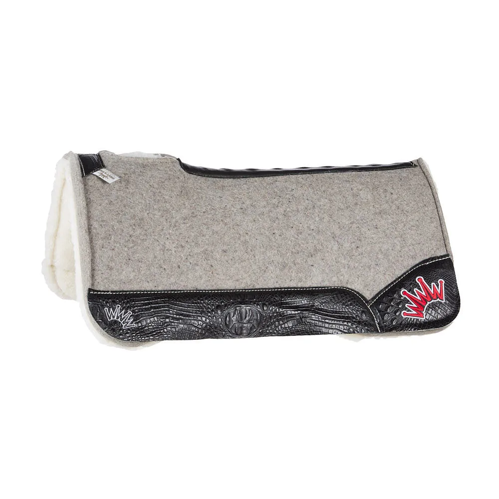 Best Ever Pads Kush Fleesar 1in Saddle Pad with Black Gator Leathers