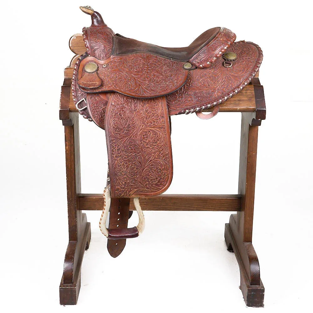 Billy Rayae Used 14.5in Full Floral Tooled Pleasure Saddle - Image 2