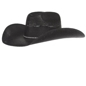 Black Bangora Precreased Straw Hat