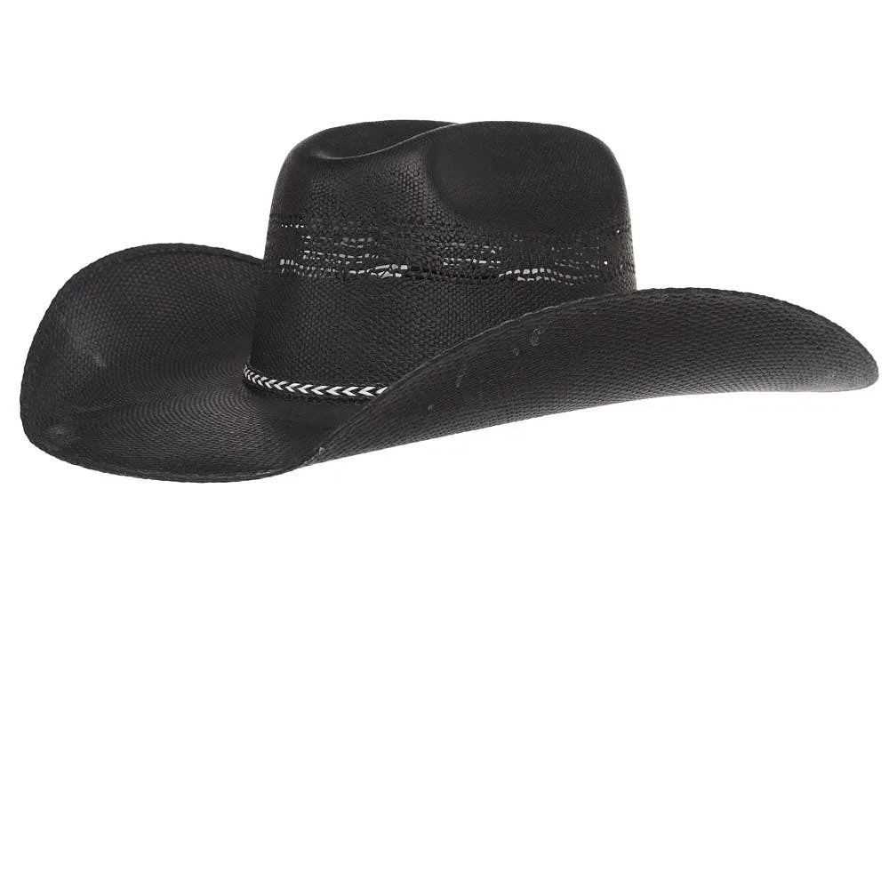 Black Bangora Precreased Straw Hat