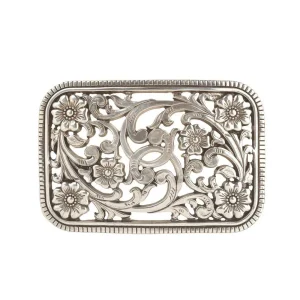 Blazin Roxx Floral Crystal Rectangular Buckle