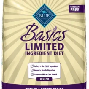Blue Buffalo Basics Senior Turkey & Potato Recipe Dry Dog Food 24lb Bag