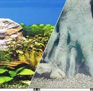Blue Ribbon Freshwater Rock & Tree Trunks Double Sided Aquarium Background
