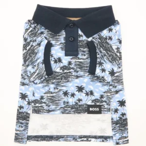 Boss Polo Tshirt for Dogs (Blue Palm)