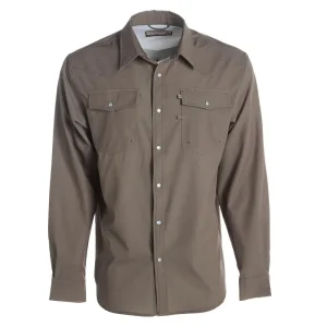 Brandcowboy Mens Sandhill Ranch Brown Long Sleeve Pearl Snap Shirt