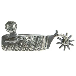 Brandon Anthony Bit & Spur Co. 1in Silver Bar Mounted with 10pt Rowel Spurs