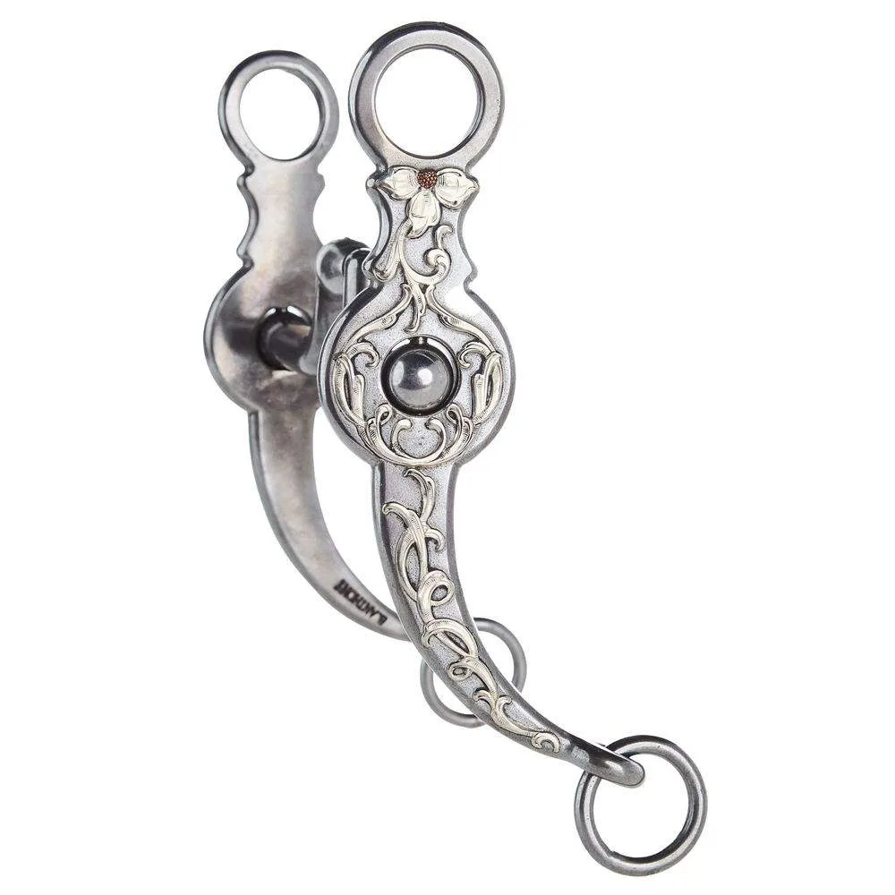 Brandon Anthony Bit & Spur Co. Silver Engraved Square Hinge Port Shank Bit - Image 2