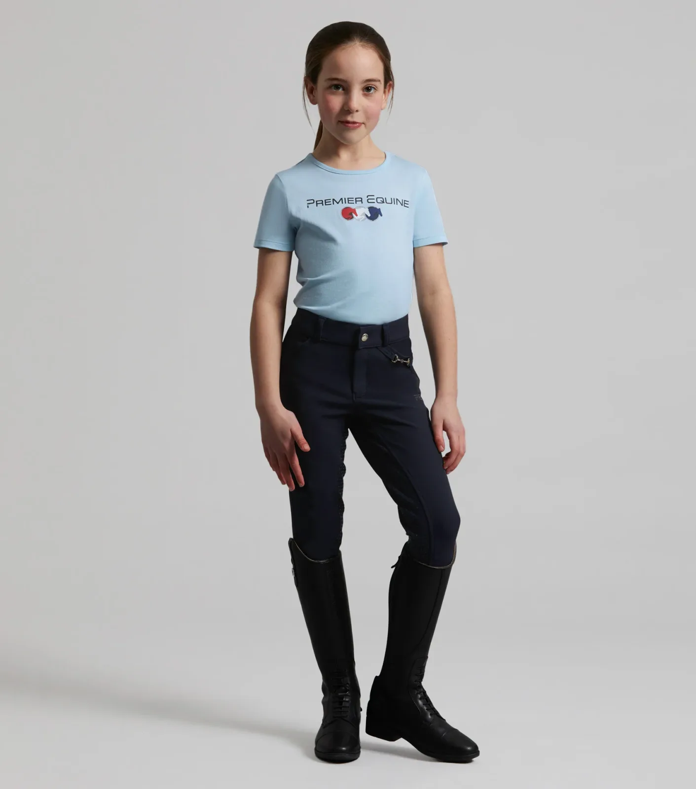 Brava Girls Full Seat Gel Riding Breeches Navy