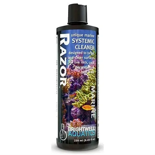 Brightwell Aquatics Razor Marine, Systemic Cleaner, Coral Safe, 500 ml. /17 fl. oz.