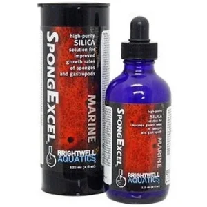 Brightwell Aquatics SpongExcel Silica solution for improved growth rate of Sponges, Bivalves, and Gastropods, 125 ml. (4 oz.)