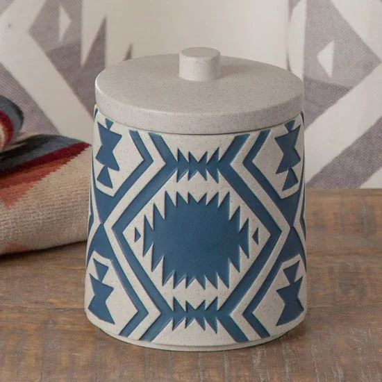 Britannica Home Pendletion White Sands Ceramic Canister