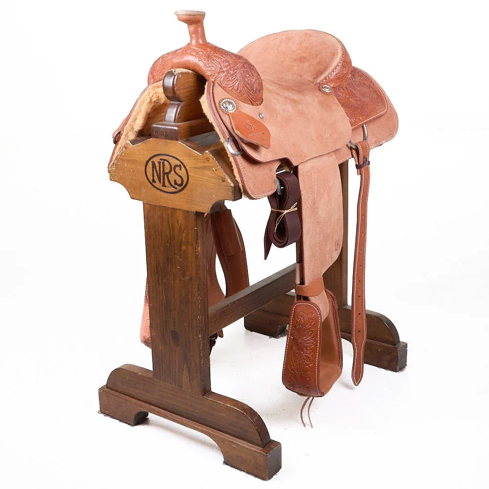Brooks Saddlery Used 15.5in 1/4 Breed Floral Team Roper