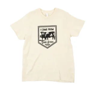 Buckin Baby Boy's I Come From Good Stock Natural Tee Shirt
