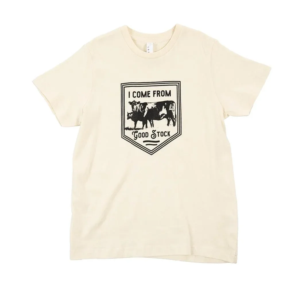 Buckin Baby Boy's I Come From Good Stock Natural Tee Shirt