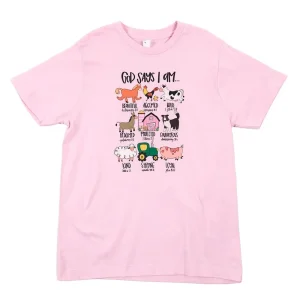 Buckin Baby Girl's God Says I Am Lavender Tee Shirt
