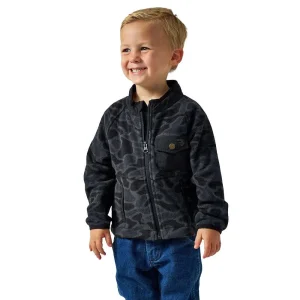 Burlebo Boy's Black Camo Micro Fleece
