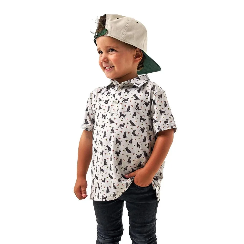 Burlebo Boy's Cream Ducks & Dogs Polo