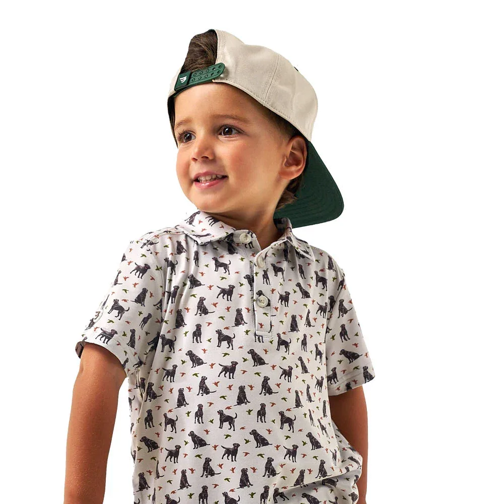 Burlebo Boy's Cream Ducks & Dogs Polo - Image 2