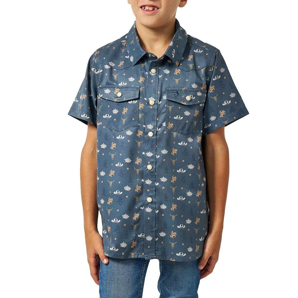 Burlebo Boy's Desert Nights Performance Western Shirt