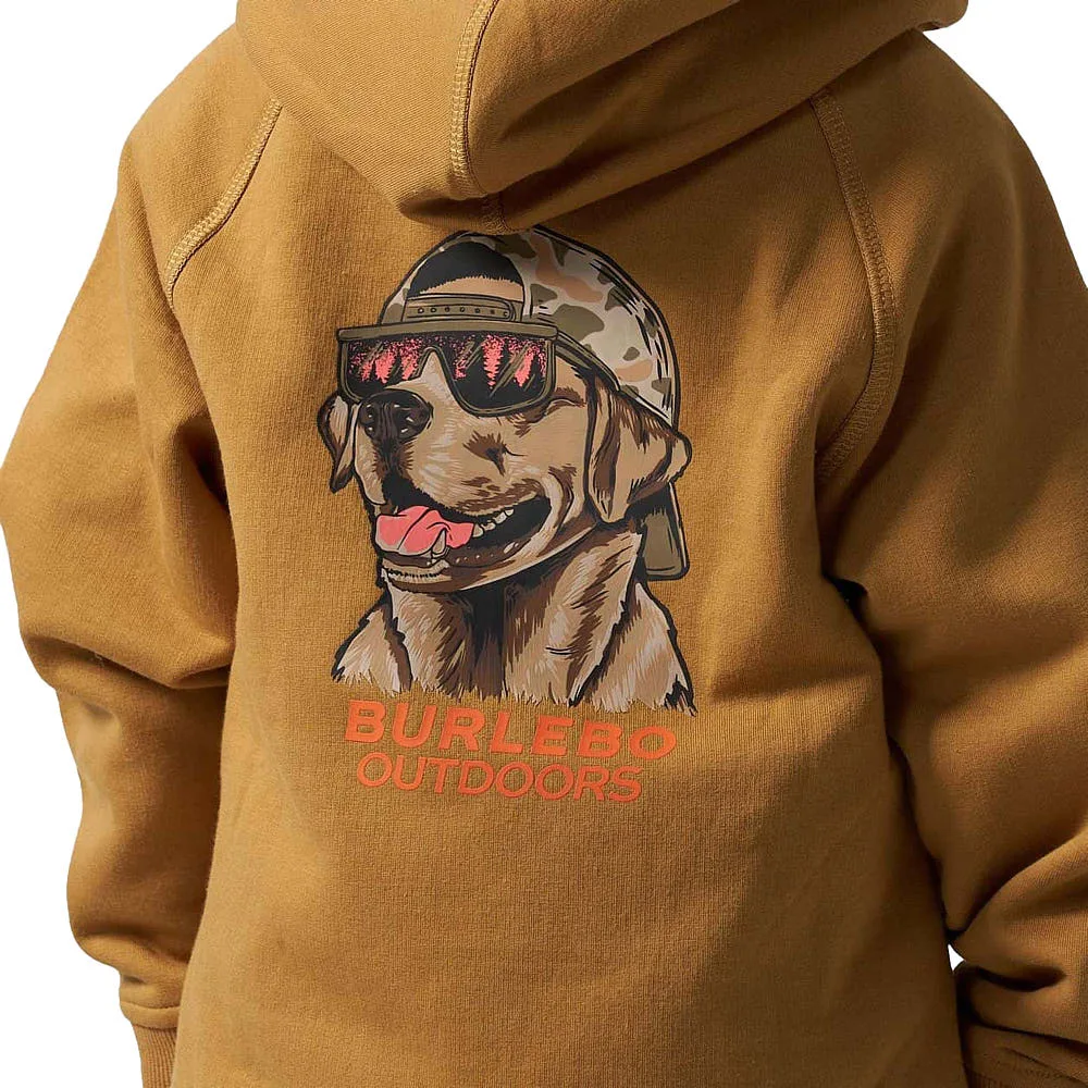 Burlebo Boy's Light Brown Dog Fleece Hoodie - Image 2