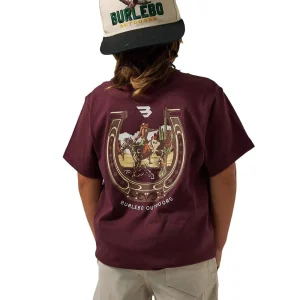 Burlebo Boy's Maroon Horseshoe Tee Shirt