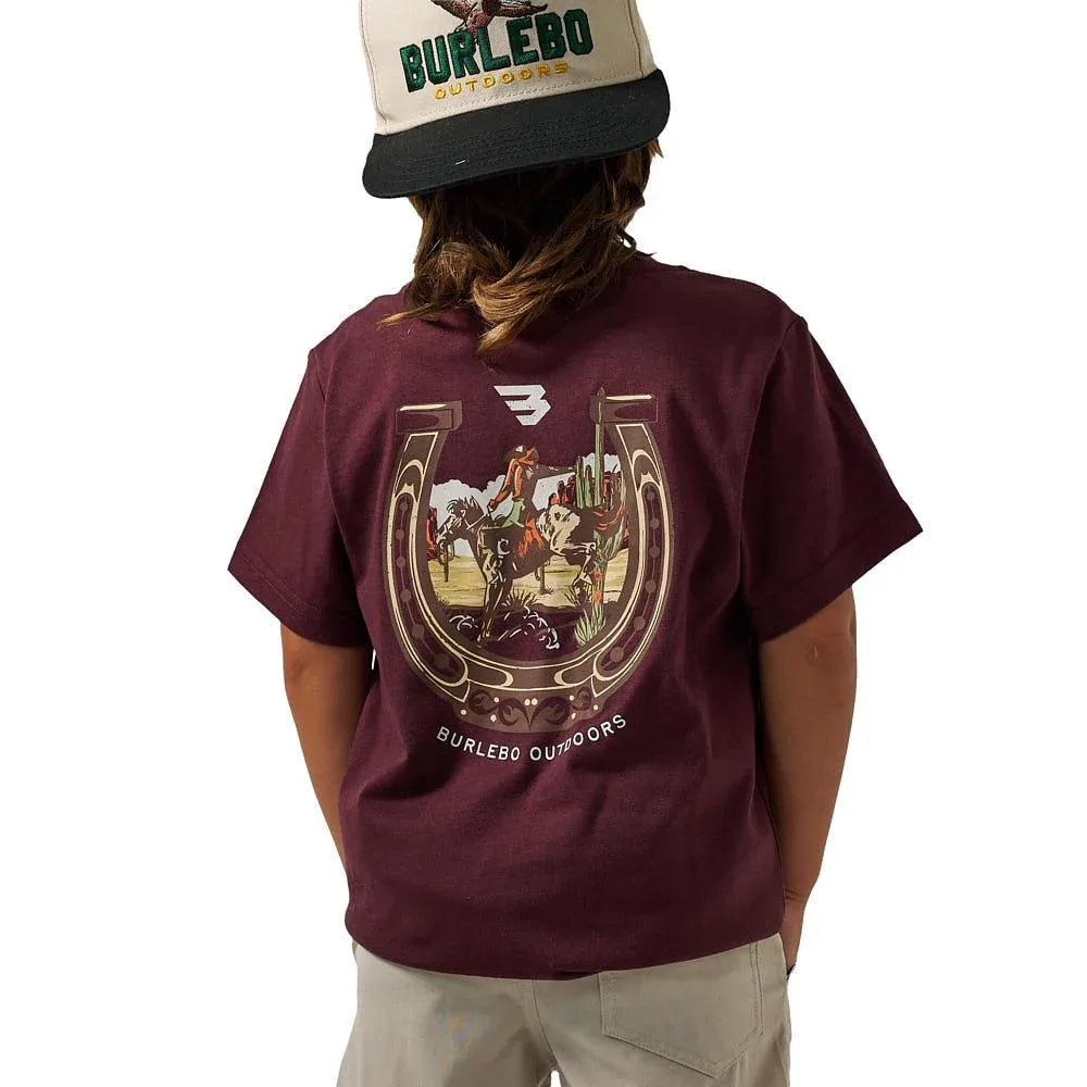 Burlebo Boy's Maroon Horseshoe Tee Shirt