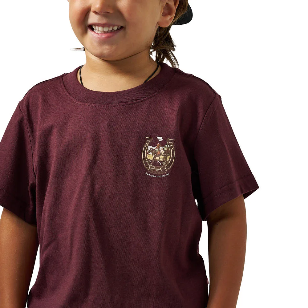 Burlebo Boy's Maroon Horseshoe Tee Shirt - Image 2