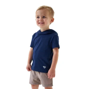 Burlebo Boy's Navy Short Sleeve Performance Hoodie