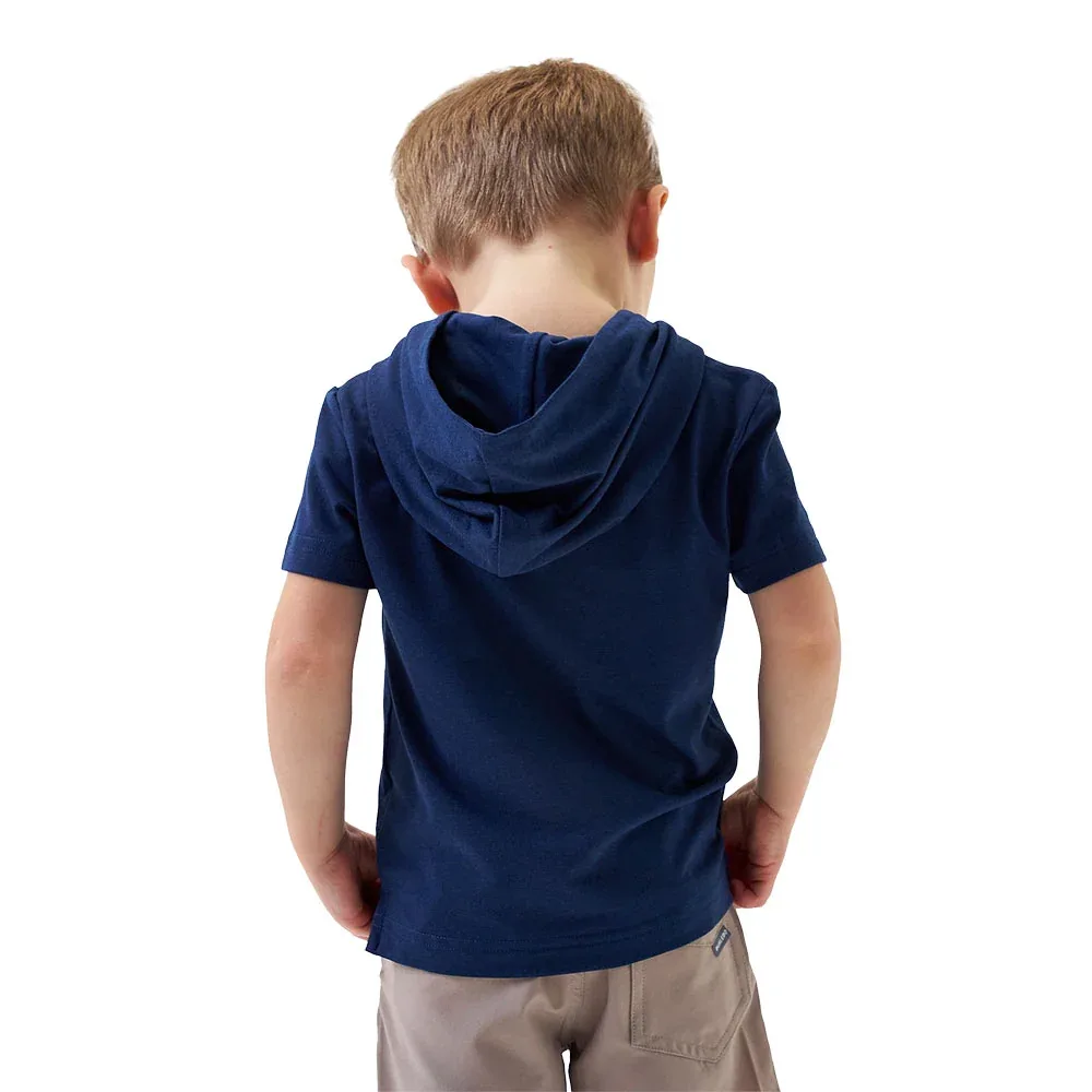 Burlebo Boy's Navy Short Sleeve Performance Hoodie - Image 2