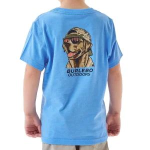 Burlebo Boy's Periwinkle Dog with Cap Tee Shirt
