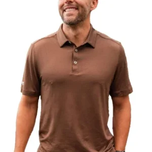 Burlebo Mens Heather Brown Performance Polo