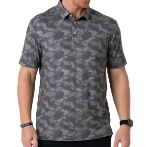 Burlebo Men's Stone Camo Performance Polo
