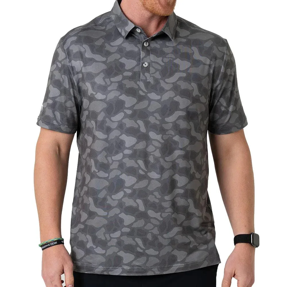 Burlebo Men's Stone Camo Performance Polo