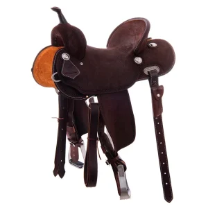 Burns Saddlery 1420HDX Chocolate 1/2 Breed Sunflower Barrel Saddle