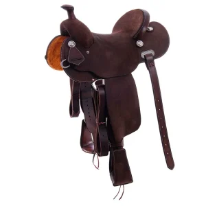 Burns Saddlery Lightweight Chocolate Roughout 14.5in Versatility Saddle
