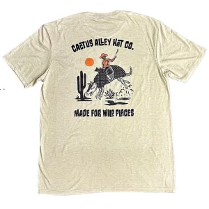 Cactus Alley Hat Co Buckin Dillo Tan Tee