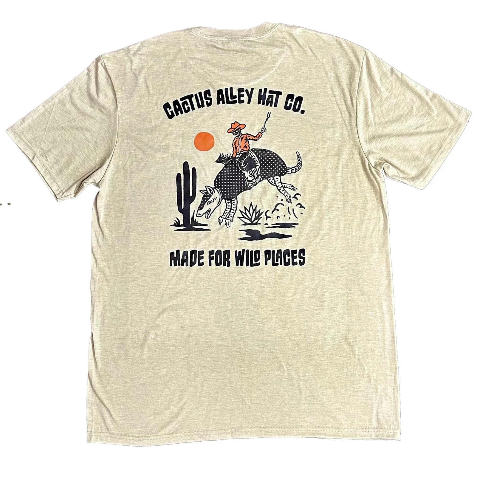 Cactus Alley Hat Co Buckin Dillo Tan Tee - Image 2